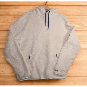 Chubbies Men’s Beige Sherpa Hoodie Size XL – Cozy Fleece Pullover with Blue Acce